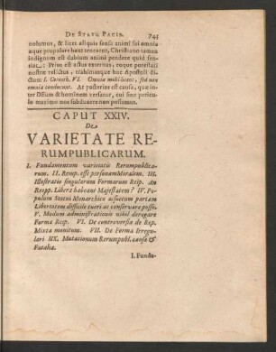 Caput XXIV. De Varietate Rerumpublicarum.