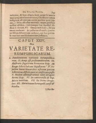 Caput XXIV. De Varietate Rerumpublicarum.