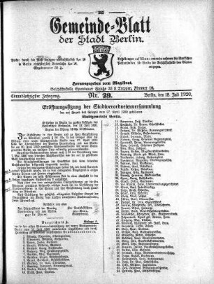 1920,29: Nr. 29, 18. Juli 1920