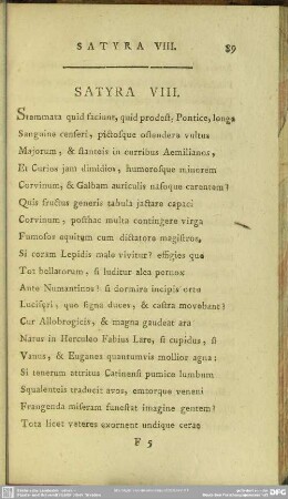 Satyra VIII