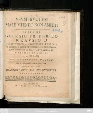 Vsvmfrvctvm Male Vtendo Non Amitti