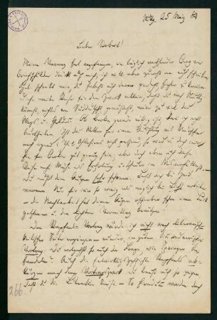 Brief vom 25. März 1884