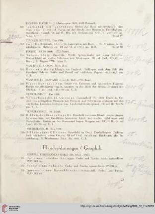 Handzeichnungen / Graphik (Nr. 329 - 355)