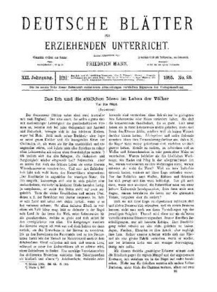 Das Ich und die sittlichen Ideen im Leben der Völker : (Fortsetzung)