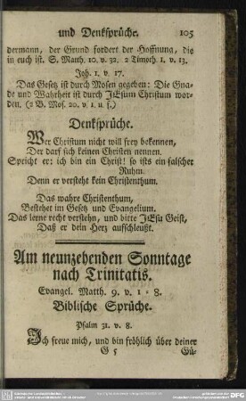 Am neunzehenden Sonntage nach Trinitatis