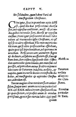 CARPUT V. - De solidtudine, quam habent Tura ad inuestigandum Christianos