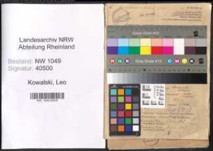 Entnazifizierung Leo Kowalski , geb. 14.04.1911 (Pianist)