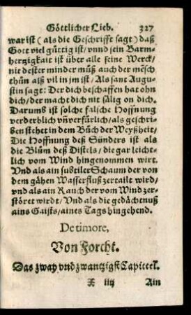 De timore, Von Forcht. Das zway und zwantzigst Capittel.