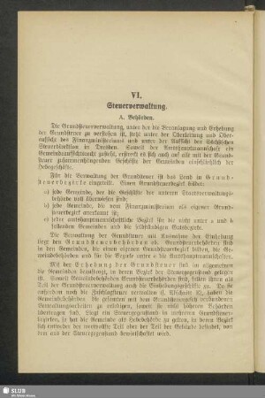 VI. Steuerverwaltung