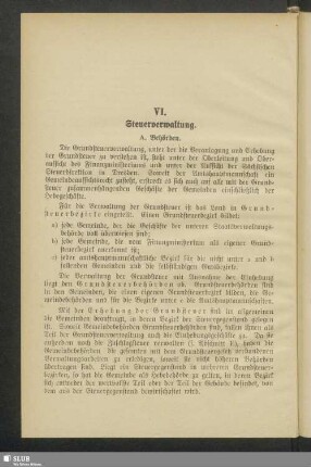 VI. Steuerverwaltung