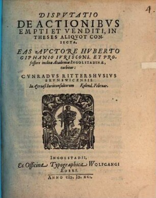 Hvberti Giphanii Ivriscons. De Imperatore Ivstiniano Commentarivs, Jndex Historicvs Rervm Romanarvm Et Dispvtatio De Actionibvs Empti Et Venditi