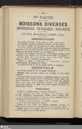 IV. Boissons et liqueurs