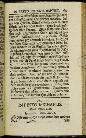 73. In Festo Michaelis.