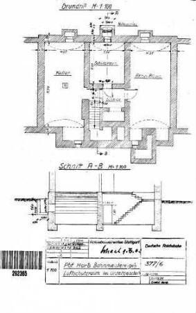 Horb: Bahnmeistereigebäude - Luftschutzraum Nebengeb. Luftschutzraum