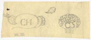 Monogramm- und Ornamentskizzen : Monogramme zu C S und E H