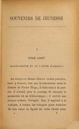 Souvenirs de jeunesse