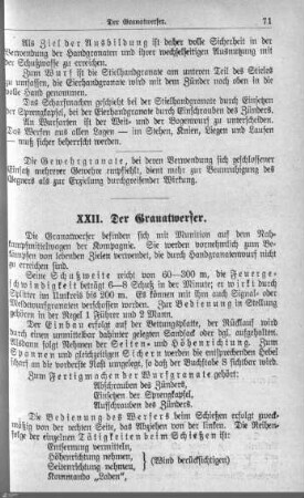XXII. Der Granatwerfer