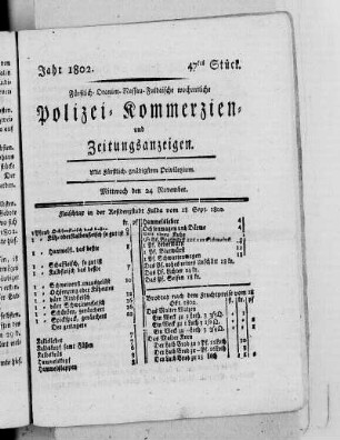 47tes Stück, Ausgabe vom 24. November 1802