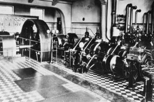 Bad Muskau-Köbeln. Papierfabrik, Dampfmaschine, um 1940, Repro