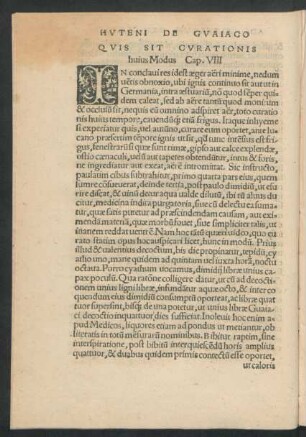 Quis Sit Curationis huius Modus. Cap. VIII
