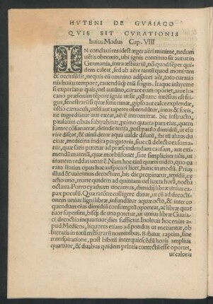 Quis Sit Curationis huius Modus. Cap. VIII