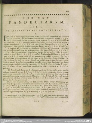 Lib. XXV. Pandectarum