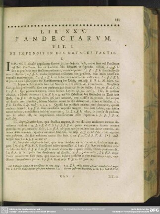 Lib. XXV. Pandectarum