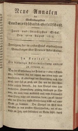 Zwey und dreyßigstes Stück. Den 9ten August 1815.