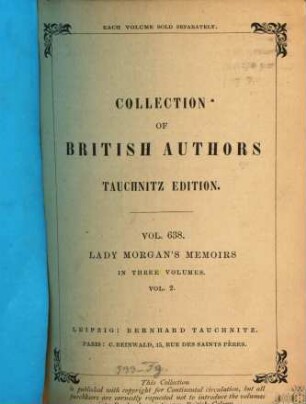 Lady Morgan's memoirs : autobiography, diaries and correspondence, 2