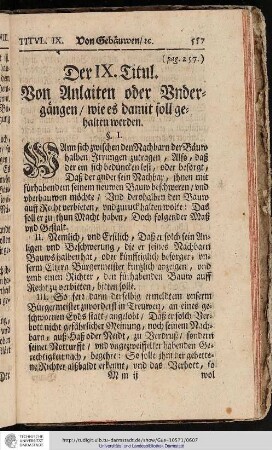 Der IX. Titul. Von Anlaiten oder Undergängen wie es damit soll gehalten werden