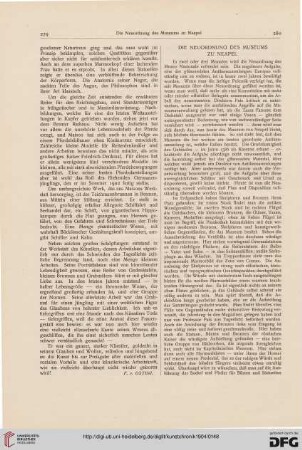 Die Neuordnung des Museums zu Neapel
