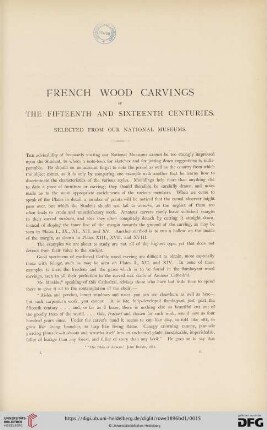 French Wood Carvings of the Fifteenth and Sixteenth Centuries. Selected from our National Museums