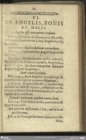 VI. De Angelis, Bonis Et Malis