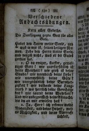 Verschiedene Andachtsübungen.