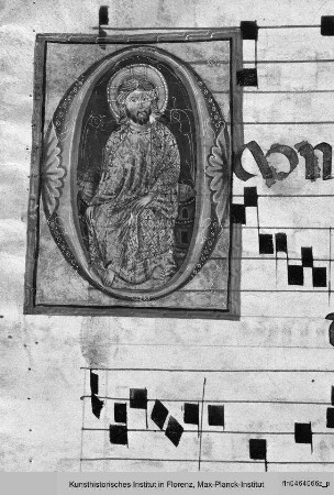 Antiphonar : Initiale O mit thronendem Christus