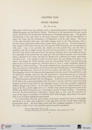 Chapter XXII: Stone Vessels
