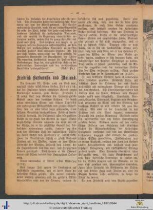 Friedrich Barbarossa und Mailand.