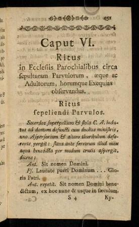 451-462, Ritus sepeliendi Parvulos; ...
