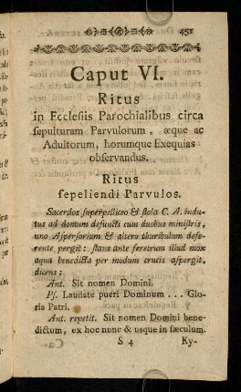 451-462, Ritus sepeliendi Parvulos; ...