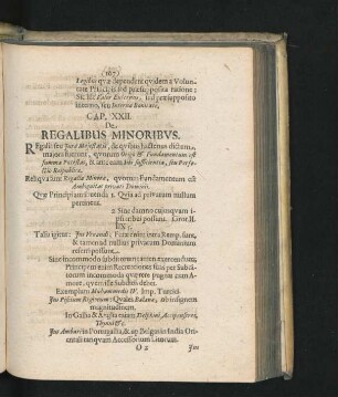 Cap. XXII. De Regalibus Minoribus.