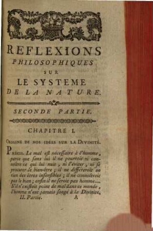 Réflexions Philosophiques Sur Le Systême De La Nature, 2