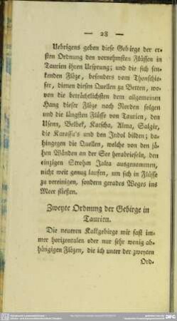 Zweyte Ordnung der Gebirge in Taurien