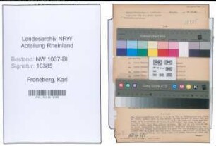 Entnazifizierung Karl Froneberg , geb. 29.07.1911 (Lehrling)