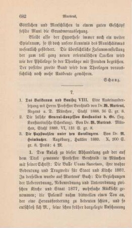 682-687 [Rezension] Martens, Wilhelm, Das Vatikanum und Bonifaz VIII.