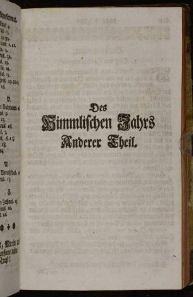 Des Himmlischen Jahrs Anderer Theil.