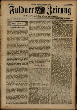 Erste Ausgabe vom Montag, den 27. September 1897.