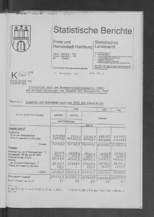 Sozialhilfe nach dem Bundessozialhilfegesetz (BSHG) und weitere Leistungen des Trägers der Sozialhilfe 1988 : Lfd. Nr. 5