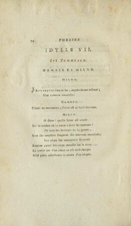 Idylle VII. Les Tombeaux