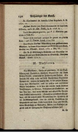 III. Mahlerey