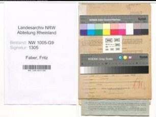 Entnazifizierung Fritz Faber , geb. 15.04.1896 (Architekt)